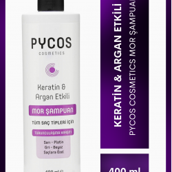 PYCOS Turunculaşma Karşıtı Mor Şampuan 400ml, Sarı-gri-beyaz Saçlar Için Renk Dengeleyici Silver Şampuan