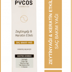 PYCOS COSMETICS Zeytinyağı-Keratin-Argan Yağı Etkenli Besleyici ve Onarıcı Saç Bakım Kompleksi 100 ML