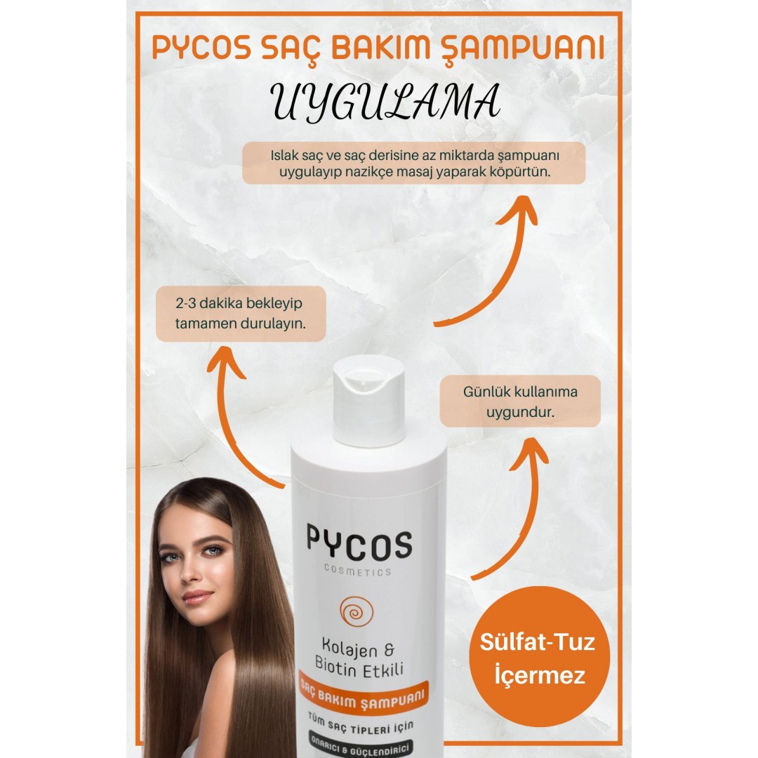 PYCOS Saç Dökülme Karşıtı, Hızlı Saç Uzatan Bakım Şampuanı 400ml -sülfat-tuz Içermez