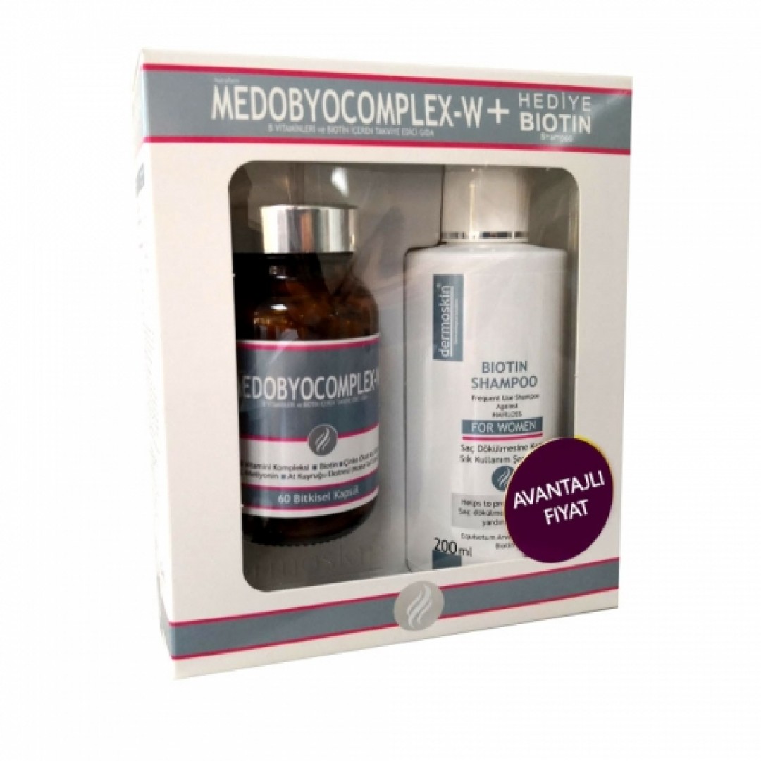 Dermoskin Medobiocomplex-W +Biotin Şampuan 200 ml Set - Kozmopol