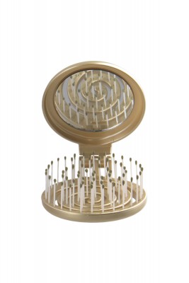 PROCO Beauty Makaron METALİK - Üç Boyutlu 3D Esnek Aynalı Çanta Boy Saç Fırçası - Compact Detangler