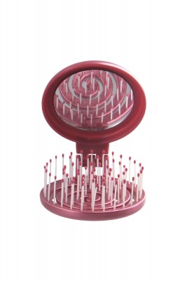 PROCO Beauty Makaron METALİK - Üç Boyutlu 3D Esnek Aynalı Çanta Boy Saç Fırçası - Compact Detangler