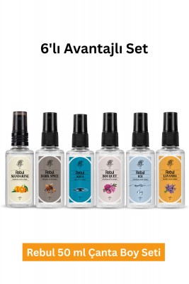 Rebul Dark + Bouquet + Aqua + Ice + Mandarine+ lavanda Kolonya 50 Ml