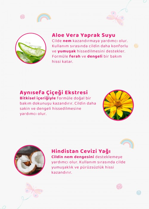 Baby İcon Doğal Çocuk Köpük El Sabunu 350 ml Çilek Kokulu Vegan Parabensiz Çiçek Şekilli Pembe Köpük