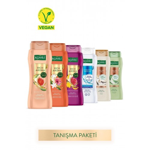 Komili Duş Jeli Tanışma Paketi 6lı Set - Yeni Seri - Vegan - 6 X 500 ML