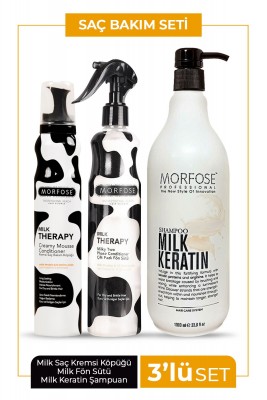 Morfose Milk Keratin Sütü Şampuanı 3'lü Saç Bakım Seti Morfose Milk Keratin Sütü Şampuanı 3'lü Saç Bakım Seti