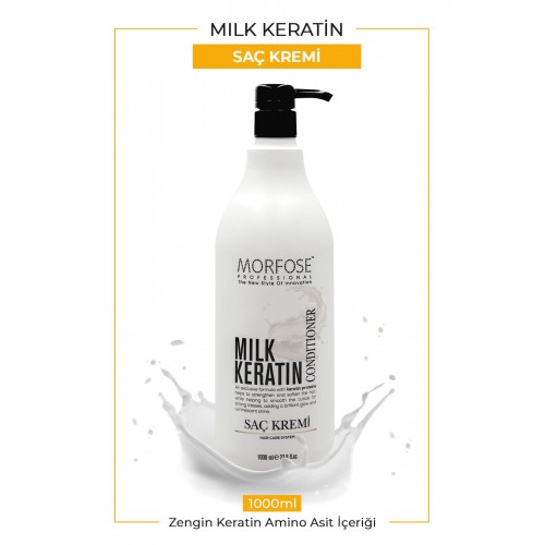 Morfose Milk Therapy Keratin Saç Bakım Kremi 1000 Ml - Saç Dökülmesi Önleyici, Besleyici, Koruyucu Etki