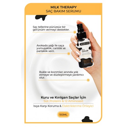 Morfose Milk Therapy Keratin Saç Serumu 100 Ml-yıpranmış Saçları Onarıcı, Yumuşak Ve Canlı Saçlar