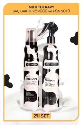 Morfose Milk Therapy Saç Bakım Köpüğü 200 ml + Fön Suyu 400 ml Morfose Milk Therapy Saç Bakım Köpüğü 200 ml + Fön Suyu 400 ml