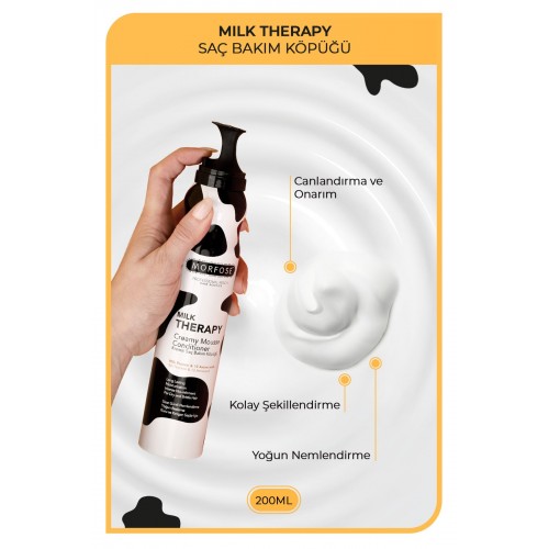 Morfose Milk Therapy Saç Bakım Köpüğü 200 ml + Fön Suyu 400 ml
