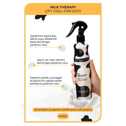 Morfose Milk Therapy Saç Bakım Köpüğü 200 ml + Fön Suyu 400 ml