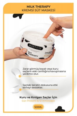 Morfose Milk Therapy Saç Bakım Kremi 500 ml - Besleyici, Koruyucu Etki Morfose Milk Therapy Saç Bakım Kremi 500 ml - Besleyici, Koruyucu Etki