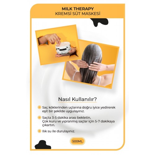 Morfose Milk Therapy Saç Bakım Kremi 500 ml - Besleyici, Koruyucu Etki