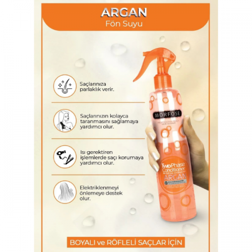 Morfose Çift Fazlı Argan Turuncu Fön Suyu 400 Ml