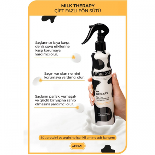 Morfose Milk Therapy Saç Bakım Fön Suyu 400 ml Morfose Milk Therapy Saç Bakım Fön Suyu 400 ml