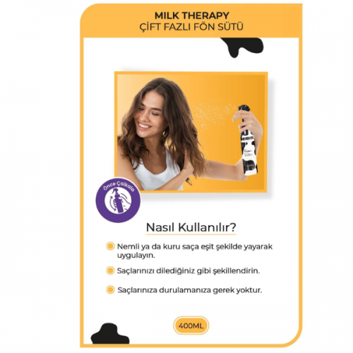 Morfose Milk Therapy Saç Bakım Fön Suyu 400 ml Morfose Milk Therapy Saç Bakım Fön Suyu 400 ml