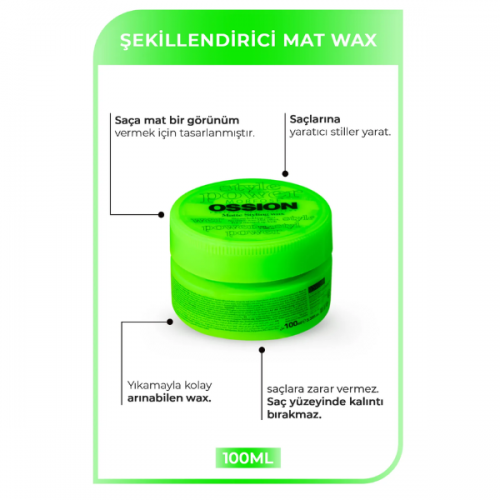 Morfose Ossion Mat Saç Şekillendirici Wax 100 ml