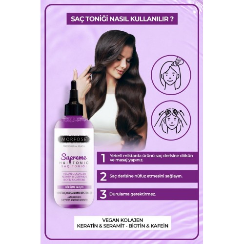 Morfose Supreme Vegan Kolajen İçeren Saç Toniği 300 ml - , Dökülme Karşıtı
