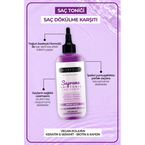 Morfose Supreme Vegan Kolajen İçeren Saç Toniği 300 ml - , Dökülme Karşıtı