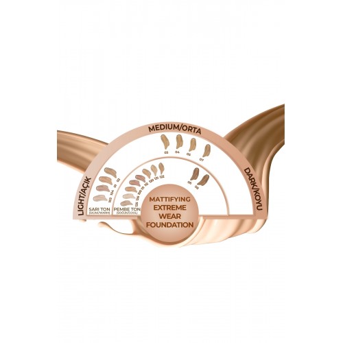 NOTE Mattifying Extreme Wear Mat Bitişli Spf 15 Kapatıcı Fondöten 01 Beige