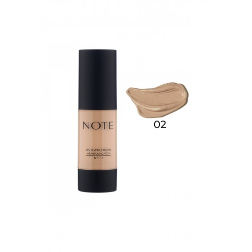 NOTE Mattifying Extreme Wear Mat Bitişli SPF 15 Kapatıcı Fondöten 02 Natural Beige