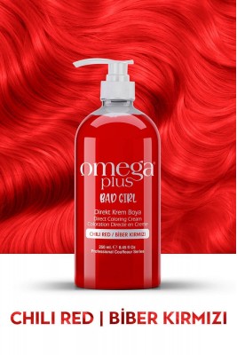 Omega Plus Bad Girl BİBER KIRMIZISI Amonyaksız, Geçici, Su Bazlı, Renkli Saç Boyası 250ML 