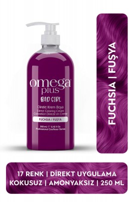 Omega Plus Bad Girl FUŞYA Amonyaksız, Geçici, Su Bazlı, Renkli Saç Boyası 250ML 