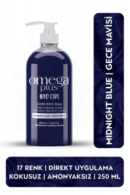 Omega Plus Bad Girl GECE MAVİSİ Amonyaksız, Geçici, Su Bazlı, Renkli Saç Boyası 250ML 