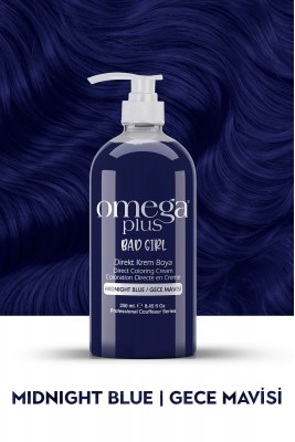 Omega Plus Bad Girl GECE MAVİSİ Amonyaksız, Geçici, Su Bazlı, Renkli Saç Boyası 250ML 