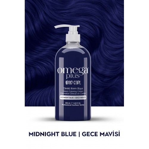 Omega Plus Bad Girl GECE MAVİSİ Amonyaksız, Geçici, Su Bazlı, Renkli Saç Boyası 250ML 