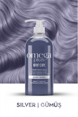Omega Plus Bad Girl Gümüş-Silver Amonyaksız, Geçici, Su Bazlı, Renkli Saç Boyası 250ML 