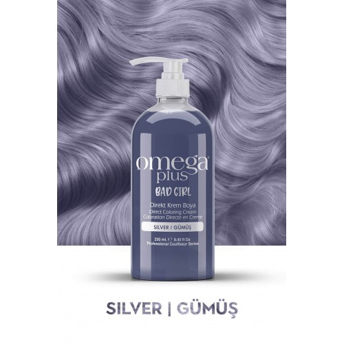 Omega Plus Bad Girl Gümüş-Silver Amonyaksız, Geçici, Su Bazlı, Renkli Saç Boyası 250ML 