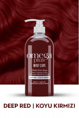 Omega Plus Bad Girl Koyu Kırmızı Amonyaksız, Geçici, Su Bazlı, Renkli Saç Boyası 250ML 