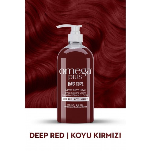Omega Plus Bad Girl Koyu Kırmızı Amonyaksız, Geçici, Su Bazlı, Renkli Saç Boyası 250ML 