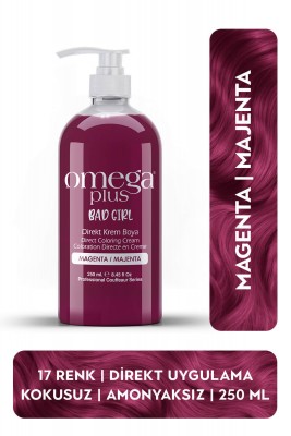 Omega Plus Bad Girl MAJENTA Amonyaksız, Geçici, Su Bazlı, Renkli Saç Boyası 250ML 