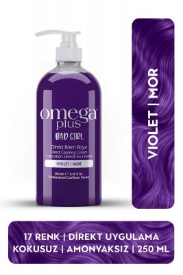Omega Plus Bad Girl MOR Amonyaksız, Geçici, Su Bazlı, Renkli Saç Boyası 250ML 
