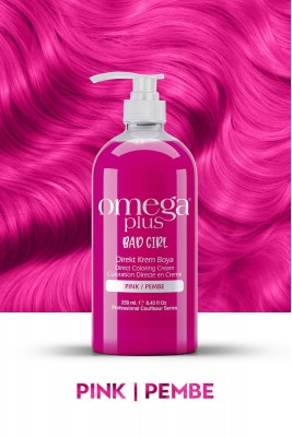 Omega Plus Bad Girl PEMBE Amonyaksız, Geçici, Su Bazlı, Renkli Saç Boyası 250ML 