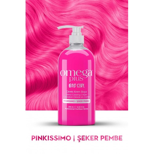 Omega Plus Bad Girl ŞEKER PEMBESİ Amonyaksız, Geçici, Su Bazlı, Renkli Saç Boyası 250ML 