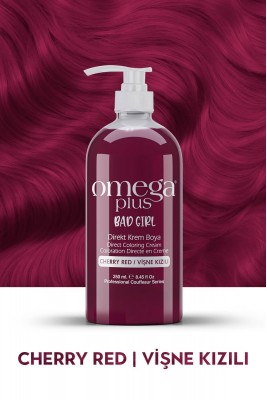 Omega Plus Bad Girl Vişne Kızılı Amonyaksız, Geçici, Su Bazlı, Renkli Saç Boyası 250ML 