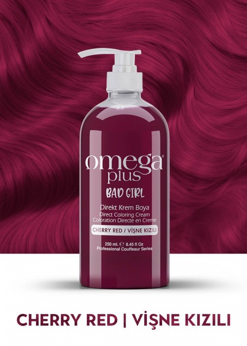 Omega Plus Bad Girl Vişne Kızılı Amonyaksız Renkli Saç Boyası 250ml