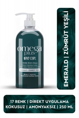 Omega Plus Bad Girl ZÜMRÜT YEŞİLİ Amonyaksız, Geçici, Su Bazlı, Renkli Saç Boyası 250ML 
