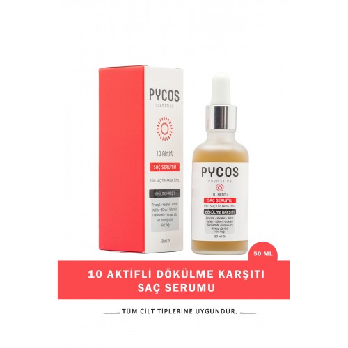 PYCOS 10 Aktifli Yıpranmış Ve Dökülen Saçlara Özel Onarıcı - Güçlendirici Saç Bakım Serumu 50ml PYCOS 10 Aktifli Yıpranmış Ve Dökülen Saçlara Özel Onarıcı - Güçlendirici Saç Bakım Serumu 50ml