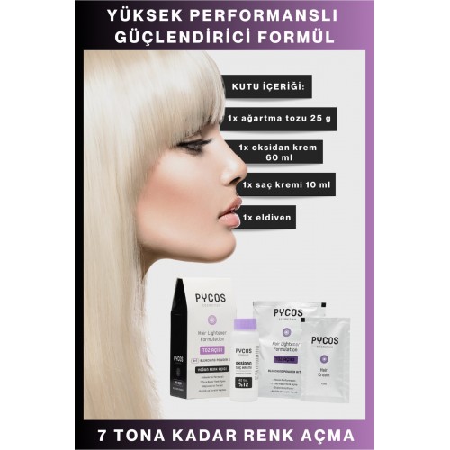 PYCOS Saç Açıcı,renk Açıcı,toz, Açıcı, Oksidan Saç Rengi Açma Seti, Toz Oryal 1 Adet PYCOS Saç Açıcı,renk Açıcı,toz, Açıcı, Oksidan Saç Rengi Açma Seti, Toz Oryal 1 Adet