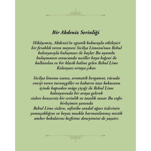 Rebul Lime EDC Kolonya 250 ml Cam Şişe