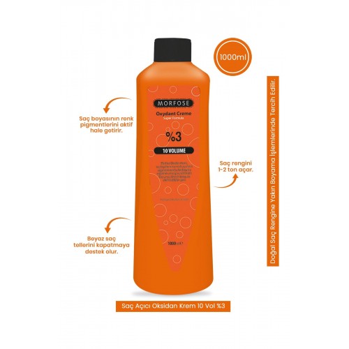 Morfose Saç Açıcı Oksidan Krem 10 Vol %3 1000 ml