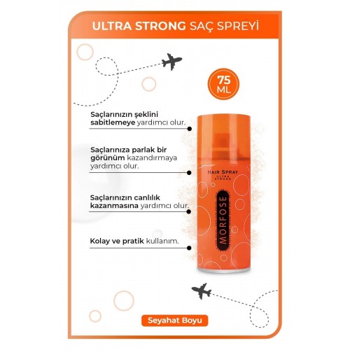 MORFOSE Saç Spreyi Ultra Strong 75 ml - Ultra Güçlü Dış Etkenlere Karşı Kalıcı Tutuş