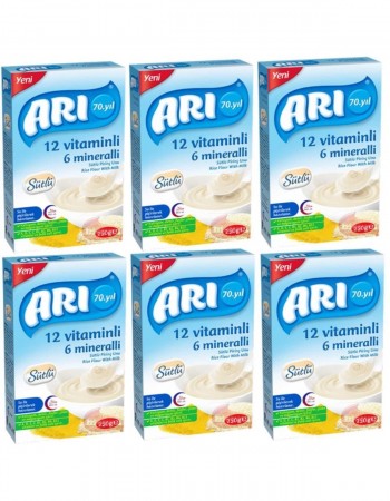 Arı Mama 12 Vitaminli 6 Mineralli Sütlü Pirinçli 250 gr X 6'lı