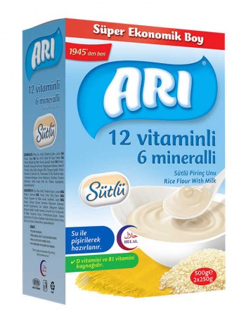 ARI Mama 12 Vitaminli 6 Mineralli Sütlü Pirinç Unu 500 gr
