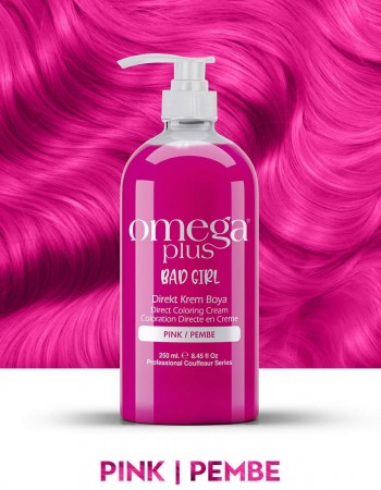 Omega Plus Bad Girl PEMBE Amonyaksız Renkli Saç Boyası 250ML
